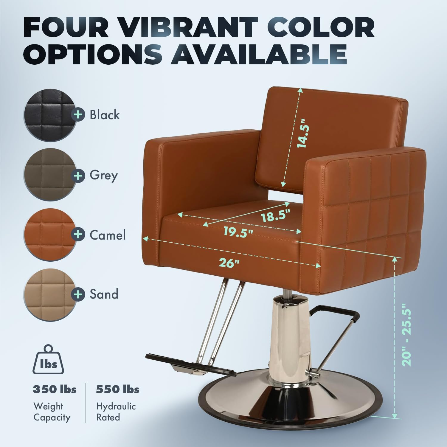 Buy-Rite Icon Styling Chair in Camel for Professional Salons & Barbershops