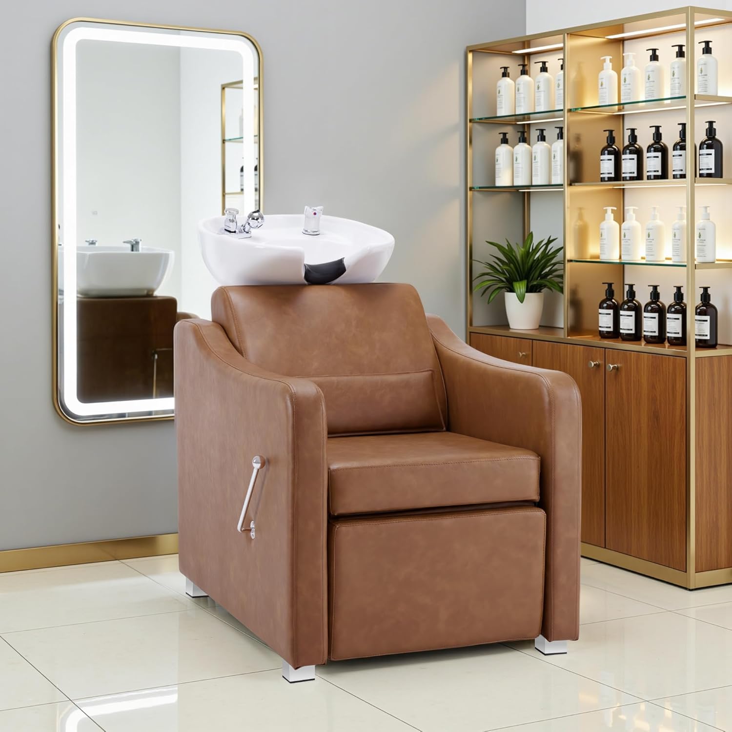 BarberPub Backwash Shampoo Station Chair